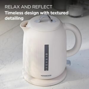 Kenwood Dawn Electric Kettle, 360° Swivel Base, Water Level Indicator, Cord Storage, Boil-Dry Protection, Removeable Filter, Capacity 1.7L, ZJP09.000CR, 3000W, Oatmeal Cream