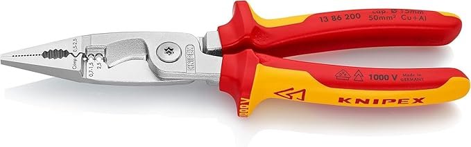 KNIPEX Pliers for Electrical Installation, VDE, for Cutting Cable, Multi Tool, 13 86 200