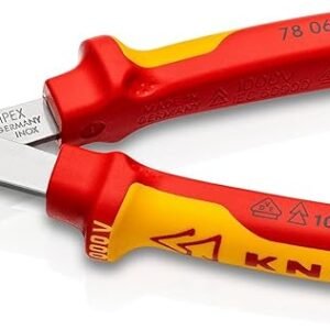 KNIPEX Electronic Super Knips Electronics Diagonal Cutter, 125 mm, VDE, Soft Wire(Copper) to 1.6 mm, Medium Hard Wire to 1 mm, 78 06 125