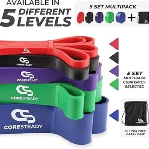 Coresteady Pull Up Bands & Resistance Bands - Rubber Heavy Duty Loop Band for Men & Women - Build Fit Power & Muscle - Training, Fitness Assist Pull Ups & Gym Exercise