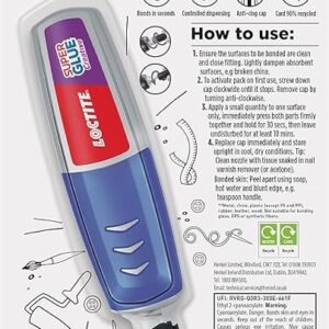Loctite Super Glue Creative Pen, Glue Pen for Precise Application, Superglue Gel Dries Clear for Invisible Repairs, Clear Glue for Vertical Surfaces, 1 x 4 g