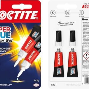 Loctite Gel Instant Super Glue, Strong All-Purpose Clear Glue for Repairs, Clear Various Materials, Easy to Use Instant Super Glue, 2 x 3g, Transparent
