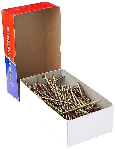 ForgeFix Multi-Purpose Single Thread Screws | 6.0 x 100mm | Zinc Yellow Passivated | Box 100, packaging may vary