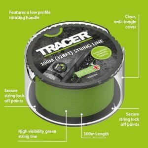 Tracer 100m String Line - Anti-Tangle, High Visibility Green Builders String Line