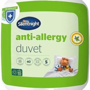 Silentnight Anti Allergy Double Duvet 10.5 Tog - All Year Round Winter Quilt Duvet Anti-Bacterial and Machine Washable with Allergy UK Approved Anti Allergy Fibres - Double Bed