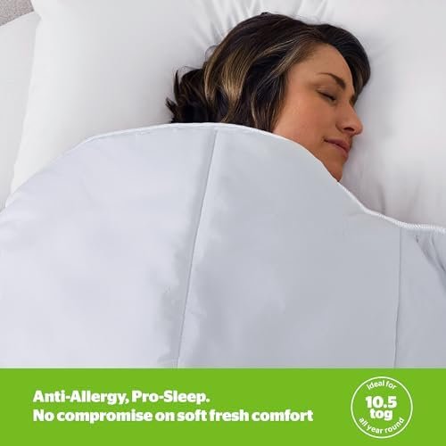 Silentnight Anti Allergy Double Duvet 10.5 Tog - All Year Round Winter Quilt Duvet Anti-Bacterial and Machine Washable with Allergy UK Approved Anti Allergy Fibres - Double Bed