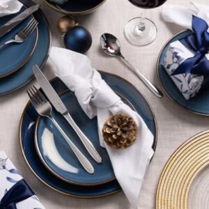 Viners Eden 44 Piece 18/10 Silver Stainless Steel Cutlery Set in Wooden Gift Box