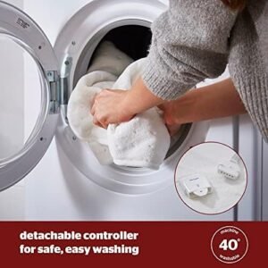 Silentnight Comfort Control Electric Blanket Double - Heated Electric Underblanket with 3 Heat Settings, Fast Heat Up, Overheat Protection and Easy Fit Straps - Machine Washable - Double 135x120cm