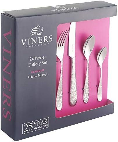 Viners Glamour 24-Piece 18.0 Stainless Steel Cutlery Set in Gift Box (Packaging may vary)