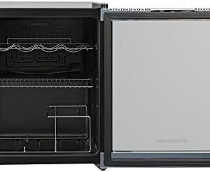 Russell Hobbs Mini Fridge 12 Bottle/46L Freestanding Black Table Top Mini Beer & Wine Fridge, LED Light with Glass Door RHGWC1B