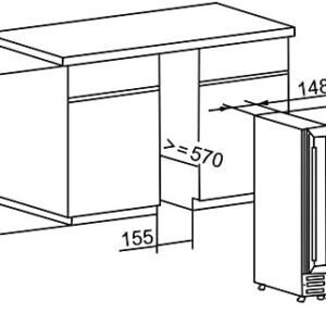 Russell Hobbs RHBI7WC1SS Freestanding or Integrated Wine/Drinks Cooler, 7 bottle capacity, Stainless Steel