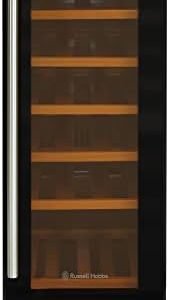 Russell Hobbs Freestanding or Integrated Large, Drinks & Wine Chiller with Glass Door, 18 Bottle Capacity in Black RHBI18WC1 [Energy Class G]