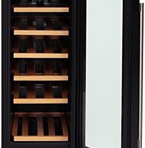 Russell Hobbs Freestanding or Integrated Large, Drinks & Wine Chiller with Glass Door, 18 Bottle Capacity in Black RHBI18WC1 [Energy Class G]