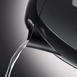 Russell Hobbs Textures Electric 1.7L Cordless Kettle (Fast Boil 3KW, Black premium plastic, matt & high gloss finish, Removable washable anti-scale filter, Push to open lid, Perfect pour spout) 21271