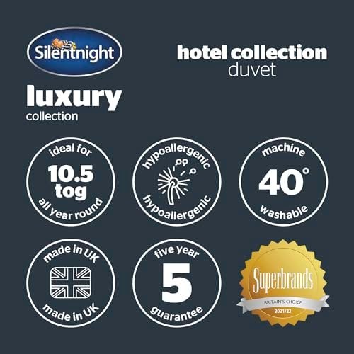 Silentnight Hotel Collection Double Duvet – 10.5 Tog Luxury Duvet Ideal for All Seasons Ensuring a Relaxing Night’s Sleep– Hypoallergenic and Machine Washable – Double – 200 x 200cm