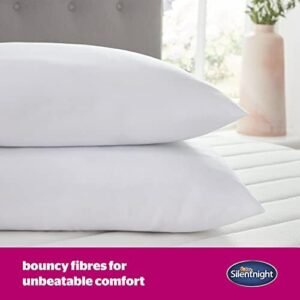 Silentnight Ultrabounce Pillows 2 Pack – Soft Medium Support Comfortable Bouncy Pillows for Stomach, Back and Side Sleepers – Machine Washable and Hypoallergenic Bed Pillows – Pack of 2
