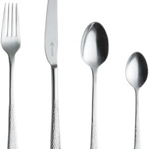Viners 24 Piece Stainless Steel Cutlery Set. Viners Splendour Hammered Effect Cutlery Set. Dishwasher Safe. 25 Year Guarantee
