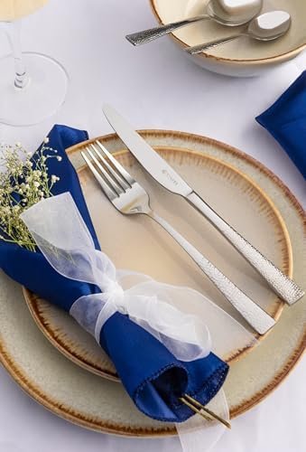 Viners 24 Piece Stainless Steel Cutlery Set. Viners Splendour Hammered Effect Cutlery Set. Dishwasher Safe. 25 Year Guarantee