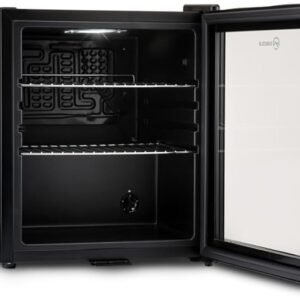Subcold Super50 LED – Mini Fridge Black | 50L Beer, Wine & Drinks Fridge | LED Light + Lock & Key | Energy Efficient (Black)
