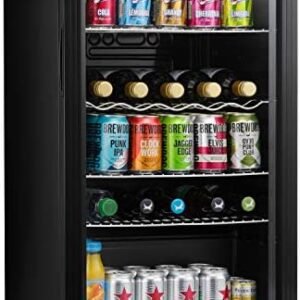 Subcold Super85 LED - Under-Counter Fridge | 85L Beer, Wine & Drinks Fridge | LED Light + Lock and Key | Energy Efficient (Black, 85L)… [Energy Class E]