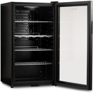 Subcold Super85 LED - Under-Counter Fridge | 85L Beer, Wine & Drinks Fridge | LED Light + Lock and Key | Energy Efficient (Black, 85L)… [Energy Class E]