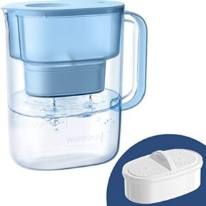 Waterdrop Lucid Water Filter Jug with 1×90 Days Filter, 3.5L, Reduces Fluoride, Chlorine and More, NSF Certified, BPA Free, Blue (Replacement Filter: WD-PF-01A Plus)