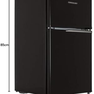 Cookology UCFF87 47cm Freestanding Undercounter Small Fridge Freezer with 2 Doors, 87 Litre, Adjustable Temperature Control, LED Light and a 3 Star Freezer Rating - Black