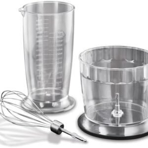 Russell Hobbs Desire 3 in 1 Electric Hand Blender, Fruit & Veg Mini Chopper & Whisk attachment, Stainless steel blending leg, whisk & blades, 500ml capacity chopping bowl & 700ml beaker, 500W, 24702