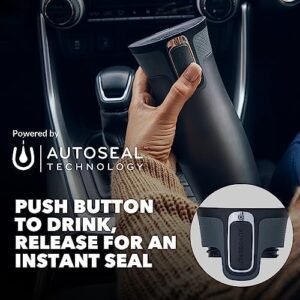 Contigo West Loop Autoseal Travel Mug, Stainless Steel Thermal Vacuum Flask, Leakproof Tumbler, Coffee Mug with BPA Free Easy-Clean Lid, 470 ml, Black