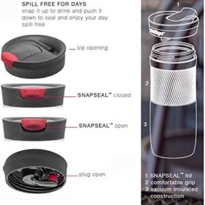 Contigo Byron Snapseal Travel Mug, Stainless Steel Thermal , vacuum flask, leakproof tumbler, coffee mug with BPA free Easy-Clean Lid, 470 ml, Vivacious