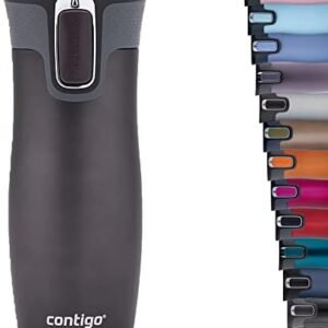 Contigo West Loop Autoseal Travel Mug, Stainless Steel Thermal Mug, Vacuum Flask, Leakproof Tumbler, Coffee Mug with BPA Easy-Clean Lid, 470 ml, Gunmetal