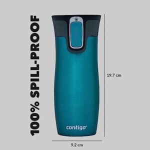 Contigo West Loop Autoseal Travel Stainless Steel Thermal Vacuum Flask, Leakproof Tumbler, Coffee Mug with BPA Free Easy-Clean Lid, 470 ml, Bay