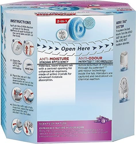 UniBond AERO 360° Moisture Absorber Lavender Garden Refill Tab, aromatherapy, ultra-absorbent and odour-neutralising, for AERO 360° Dehumidifier, Condensation Absorbers, Twin Pack (2 x 450g)