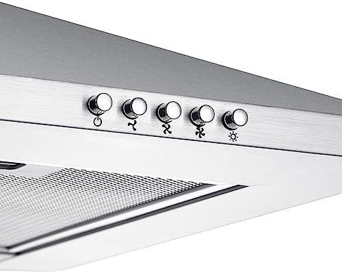 CIARRA CAS6201A Cooker Hood 60cm Stainless Steel Chimney Range Hood 600mm Recirculating Duct Kitchen Ventilation Extractor Fan