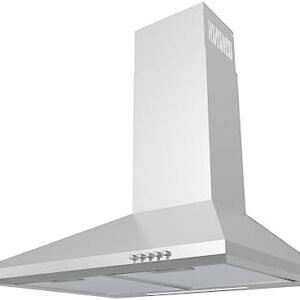 CIARRA CAS6201A Cooker Hood 60cm Stainless Steel Chimney Range Hood 600mm Recirculating Duct Kitchen Ventilation Extractor Fan