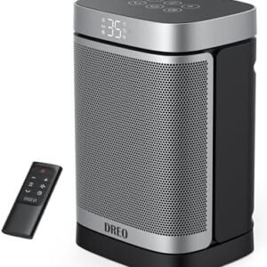 Dreo Space Heater, 70° Oscillating Electric PTC Ceramic Heater with Thermostat, Remote Control, 3-Mode 3-Speed, 1-12H Timer, Overheating & Tip-Over Protection, Energy-Saving-ECO-Mode, Atom One