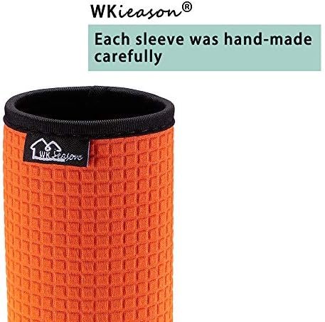 WK IEASON 16oz Can Sleeves Insulators Neoprene Standard Can Covers Coolers Holder Non-Slip Neoprene Can Coolie (16OZ,Green/Orange/Grey/Light Blue)