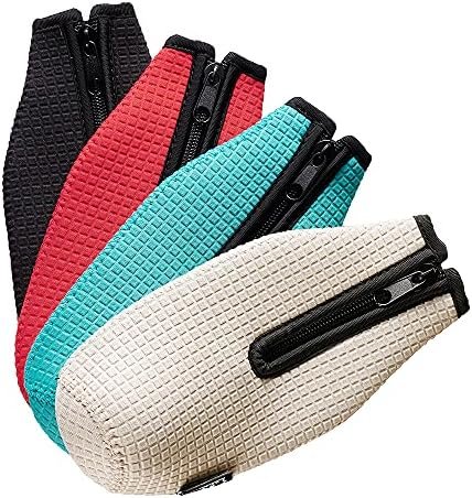 WK ieason Beer Bottle Sleeve Insulators 12oz 330ml Standard Beer Bottle Cooler Covers Zip-up Bottle Jacket 12OZ Beer Bottle Holder Non-Slip Thick Neoprene Sleeves 4Pcs Pack (Black/Red/Blue/Grey)
