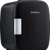Subcold Pro4 Luxury Mini Fridge Cooler | 4 Litre / 6 Cans | AC and Exclusive USB Power Option | Portable Small Fridge for the Office, Bedroom, Car, Travel, Skincare & Cosmetics (Black) [Energy Class C]