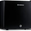 Subcold Aire20 LED Mini Fridge | 20L Small Table Top Model | Quiet Frost Free Fridge for Bedrooms & Hotels | Lockable with Solid door & interior LED light (Black)