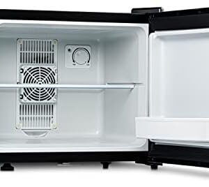 Subcold Aire20 LED Mini Fridge | 20L Small Table Top Model | Quiet Frost Free Fridge for Bedrooms & Hotels | Lockable with Solid door & interior LED light (Black)