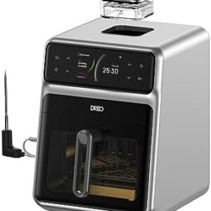 Dreo ChefMaker Combi Fryer, Cook like a pro with just the press of a button, Smart Air Fryer Cooker with Cook probe, Water Atomizer, 3 professional cooking modes, 5.7L