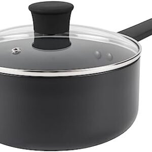 Russell Hobbs RH02841EU7 Shield 20 cm Saucepan – Non-Stick Coating 10x Tougher*, Induction Suitable Cooking Pot, Tempered Glass Lid, Pressed Aluminium Casserole, Easy to Clean, Soft-Touch Handle