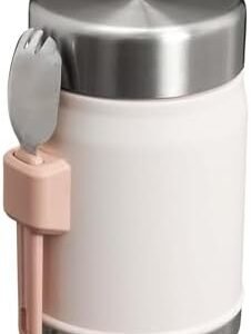 Stanley Classic Legendary Food Jar 0.4L with Spork - Keeps Cold or Hot For 7 Hours - BPA-Free Stainless Steel Soup Flask - Leakproof - Dishwasher Safe - Rose Quartz
