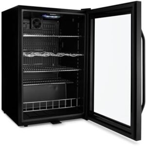 Subcold Ace130 LED Touch Control Beer Fridge With Glass Door | Premium Drinks & Wine Fridge | Black Alu Handle, Auto Defrost with Fan | 140 Cans | Ideal for Home Bar Undercounter