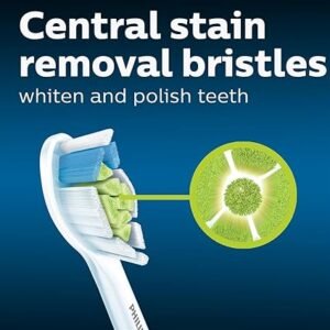 Philips Sonicare Original W2 Optimal White Standard Sonic Toothbrush Heads - 4 Pack in White (Model HX6064/10)