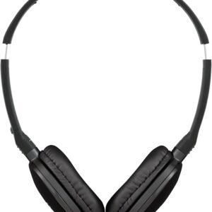 JVC HA-S160M-B Flats Foldable and Compact Headphones in Glossy Trendy Colour, with Switch for Microphone On/Off, Ideal for Teleworking and Online Seminars (Black)