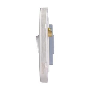 Schneider Electric Lisse Screwless Deco - Single 2 Way Light Switch, 10AX, GGBL1012WSS, Stainless Steel with White Insert