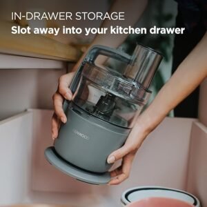 Kenwood, MultiPro Go FDP22.130GY, Food Processor, for Chopping, Slicing, Grating, Pureeing and Kneading Dough, with Express Serve, 1.3L Bowl, Knife blade, 4mm Slicing/Grating Disk, 650 Watts, Grey