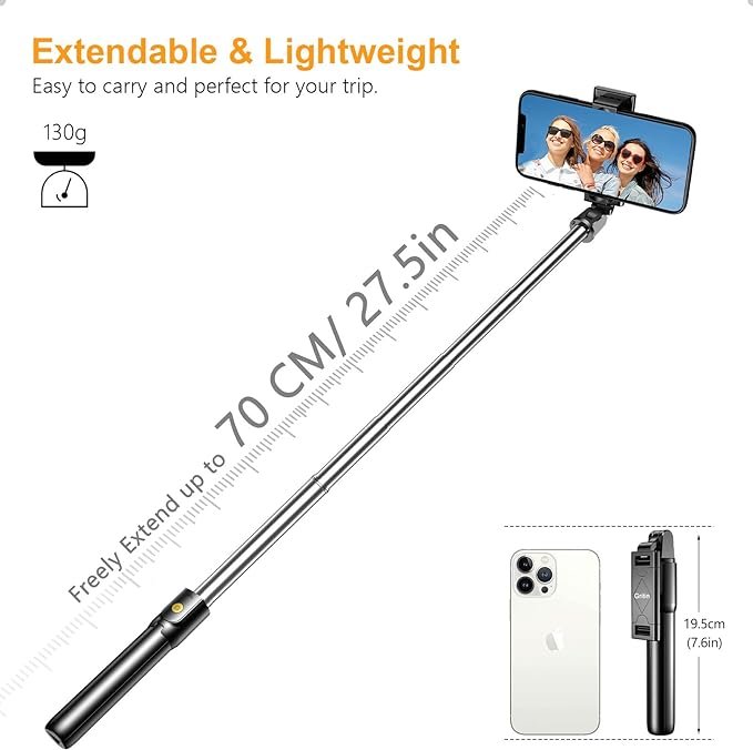 Gritin Selfie Stick, 4 in 1 Bluetooth Selfie Stick Tripod